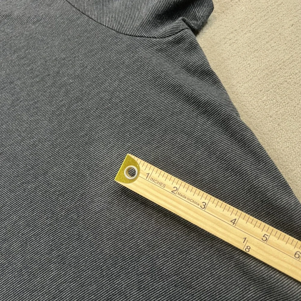 Banana Republic Polo XL Mens Charcoal Gray Micro Stripe Short Sleeve Cotton